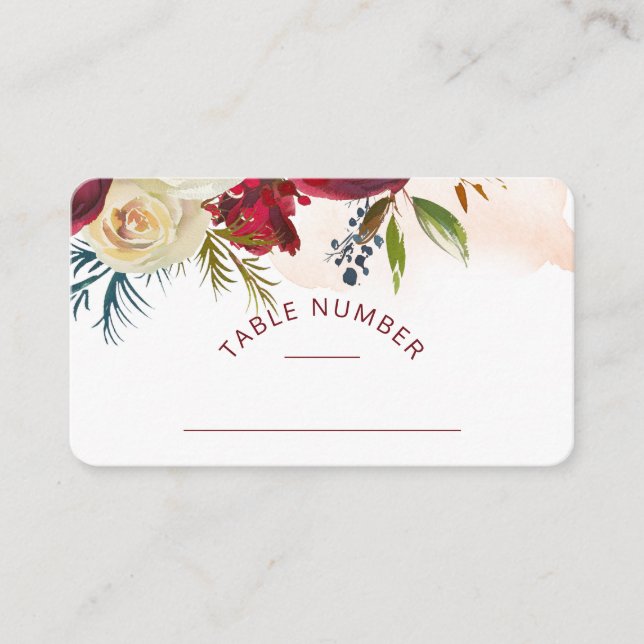 Cartão De Lugar Mistletoon Manor Chic Seating Table Number (Frente)