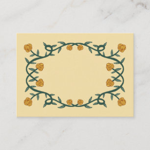 Cartão De Lugar Moldura de Rosa de Elegante Chic Verde FloralGold