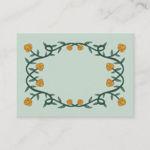 Cartão De Lugar Moldura de Rosa de Elegante Chic Verde FloralGold
