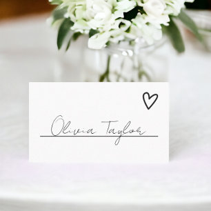 Cartão De Lugar Nada Rico Apenas Ama Casamento Minimalista