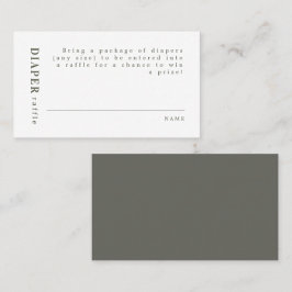 Cartão De Lugar NINA Mínima Sage Green Fralda Raffle