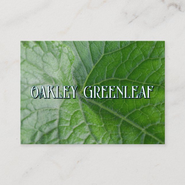 Cartão De Lugar Nome e imagem personalizados de detalhes de folha  (Frente)