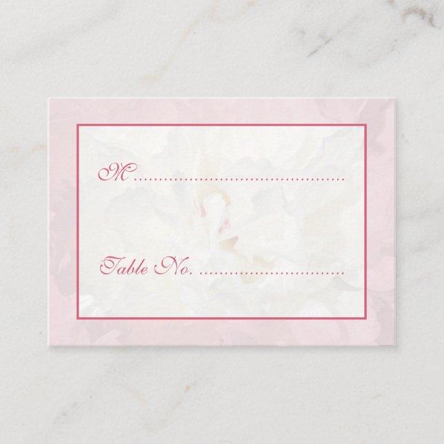 Cartão De Lugar Nome e número da mesa de casamento (Frente)
