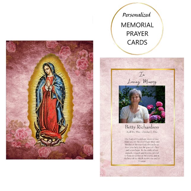 Cartão De Lugar Nossa Senhora de Guadalupe Memorial Prayer Card (Criador carregado)