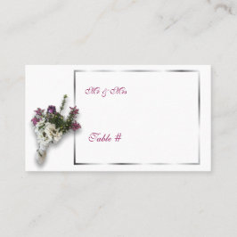 Cartão De Lugar Número da mesa de casamento Heather e Lace