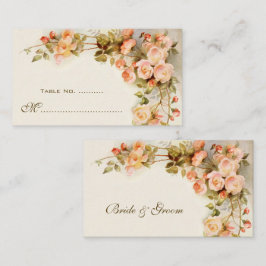 Cartão De Lugar Número da Tabela do casamento vintage, Flores de R