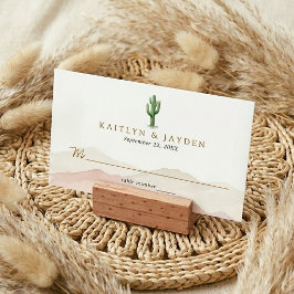 Cartão De Lugar O Conjunto de Casamento Watercolor Desert Range -