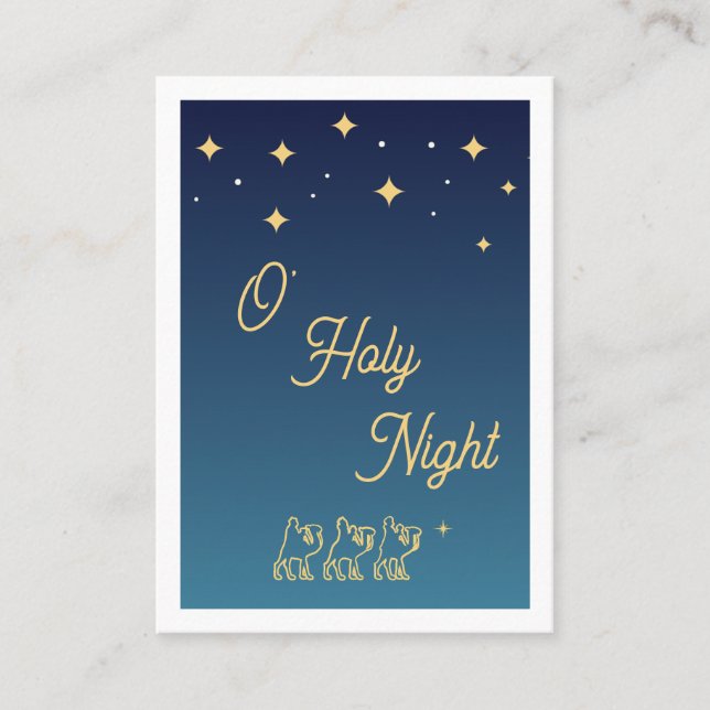 Cartão De Lugar O Holy Night Elegant Christmas Prayer Card (Frente)