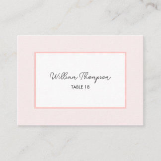 Cartão De Lugar Oh Baby Minimal Pink Script Baby Shower Place Card