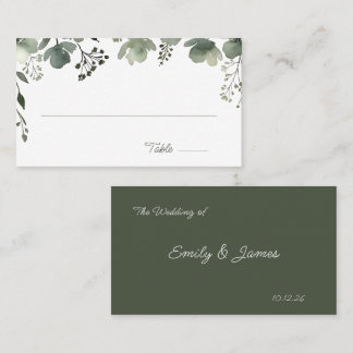 Cartão De Lugar Olive Floral Wedding
