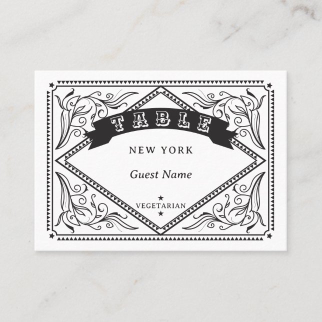 Cartão De Lugar Opção de Menu Escolha de Refeições do País Ocident (Frente)