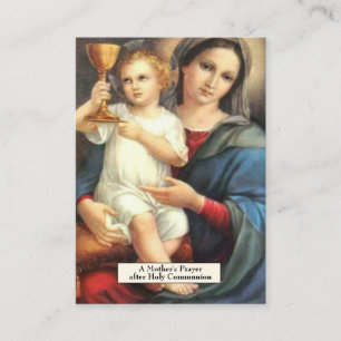 Cartão De Lugar Oração a Sta. Mônica Virgem Maria Jesus Comunhão
