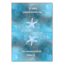 Cartão de lugar para Mesa de Verão azul