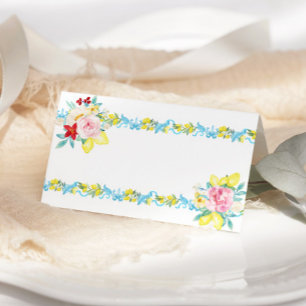Cartão de lugar para o casamento mediterrânico de