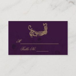 Cartão De Lugar Peacock Regency in Purple Wedch Place Card