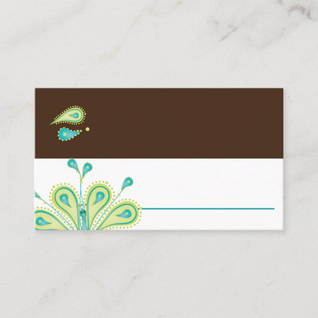 Cartão De Lugar Pecock personalizado (Frente)