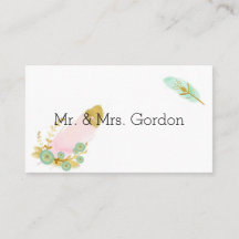 Penas Douradas e rosa-boho