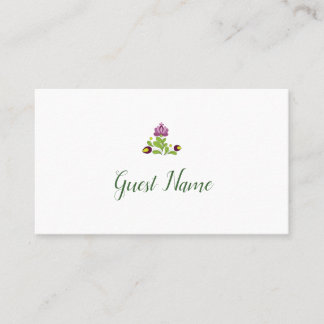 Cartão De Lugar Personalized Folk Floral Wedding Place Card