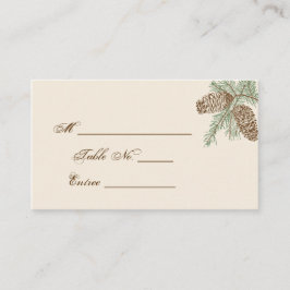 Cartão De Lugar Pine Cone Nature no Cream Weding Place Card