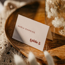 Cartão de lugar Pink Pink Pink na moda retro