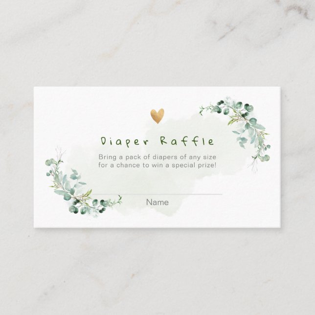 Cartão De Lugar PixDezines Diaper Raffle Gum Eucalyptus Place Card (Frente)