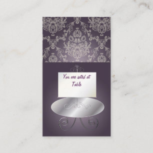 Cartão De Lugar PixDezines Dolcè Damask/plum+marfim