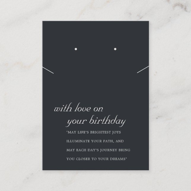 CARTÃO DE LUGAR PLACA DE ANIVERSÁRIO DE PRESENTE NEGRO PRETO E BRA (Frente)