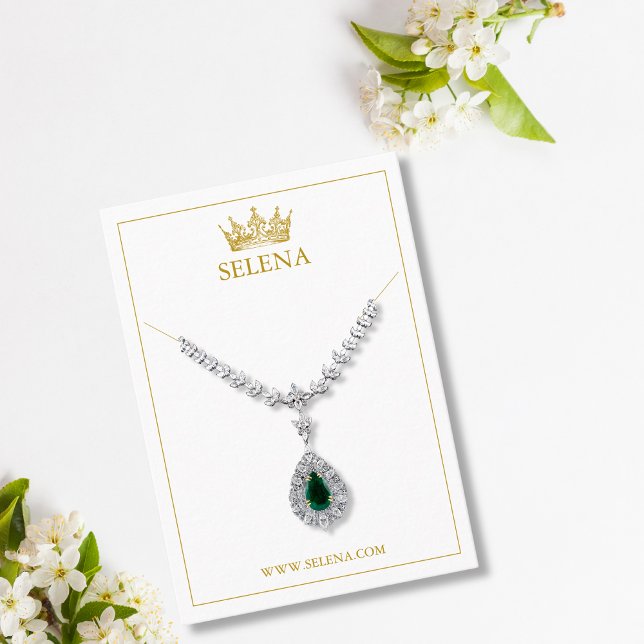 Cartão De Lugar Placa de Exibição de Colar Dourada (Criador carregado)