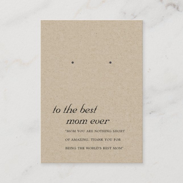 CARTÃO DE LUGAR PLACA DE EXIBIÇÃO DE EMERGÊNCIA RUSTIC KRAFT MOM G (Frente)