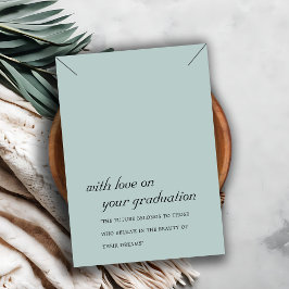 CARTÃO DE LUGAR PLACA DE EXIBIÇÃO DE NECKLACE DE GRADUAÇÃO DE CINZ