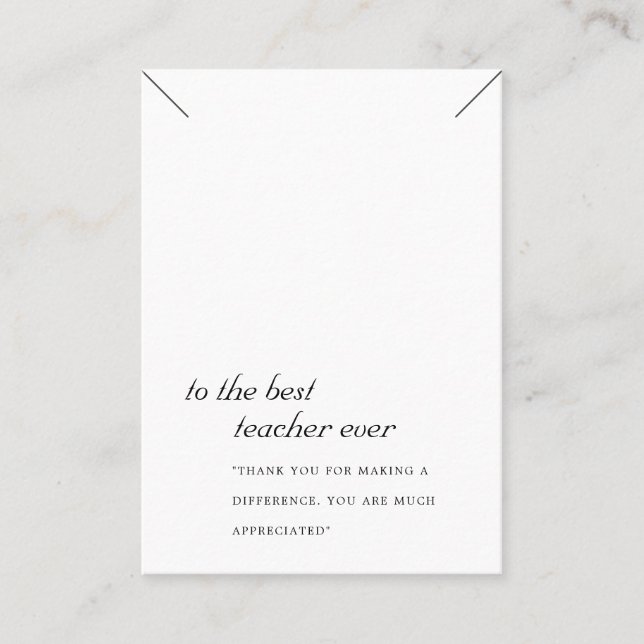 CARTÃO DE LUGAR PLACA DE EXIBIÇÃO DE PRESENTE NECKLACE DE PROFESSO (Frente)