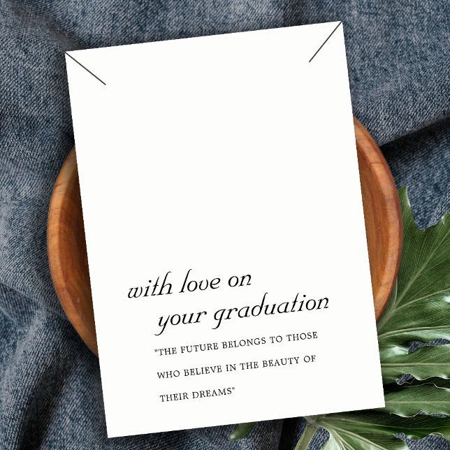 CARTÃO DE LUGAR PLACA DE EXIBIÇÃO DO NECKLACE DE GRADUAÇÃO PRETA E (Criador carregado)