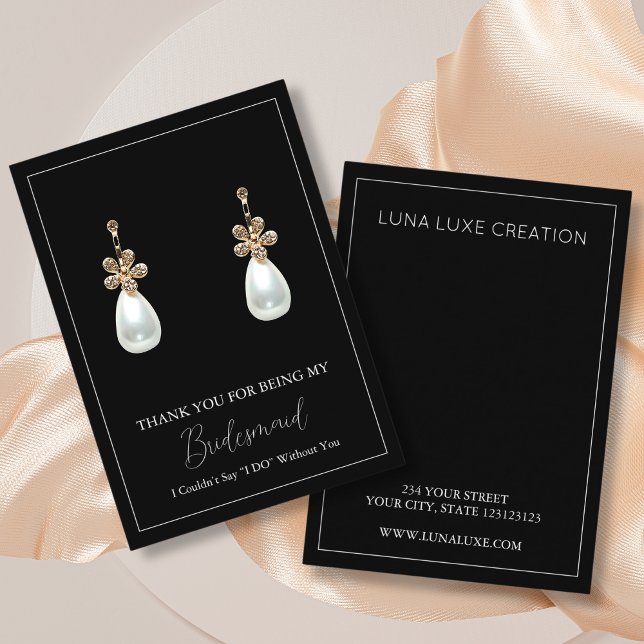 Cartão De Lugar Placa de Exibição Simples de Ponta Gift Earring (Criador carregado)