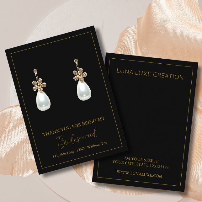 Cartão De Lugar Placa de Exibição Simples de Ponta Gift Earring (Criador carregado)