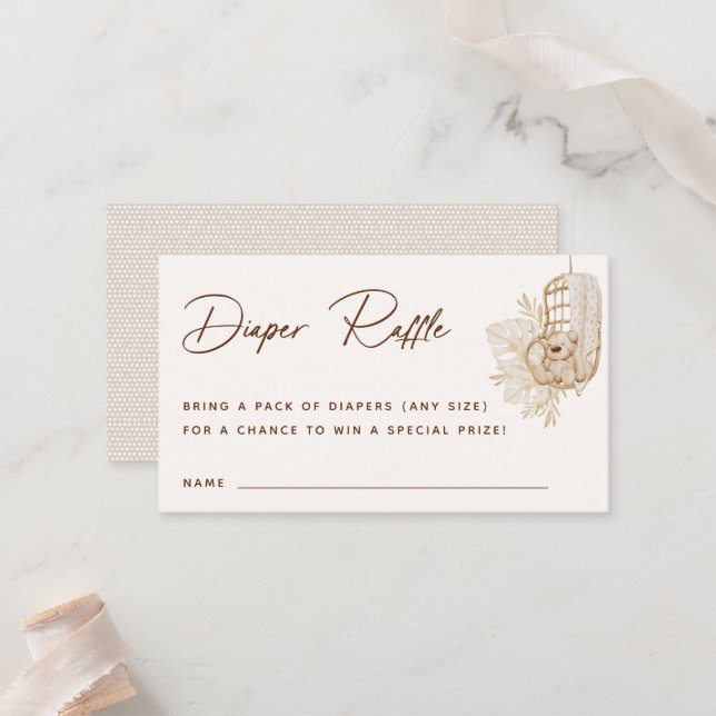 Cartão De Lugar Placa de gabinete Raffle para Fralda de enfermaria (Frente/Verso In Situ)