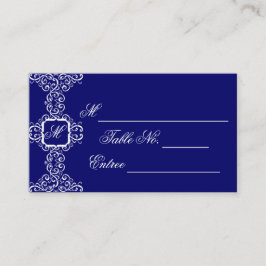 Cartão De Lugar Placa de Local do Monograma White Romance