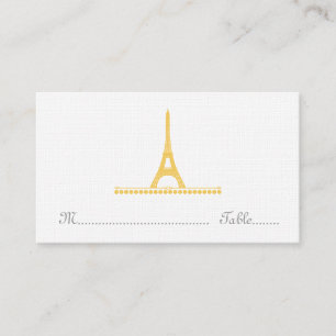 Cartão De Lugar Placa de Lugar Chic Parisiense, Amarelo