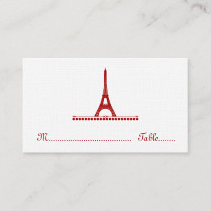 Cartão De Lugar Placa de Lugar Chic Parisiense, Vermelho