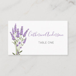Cartão De Lugar Placa de lugar das flores de Lavanda roxa