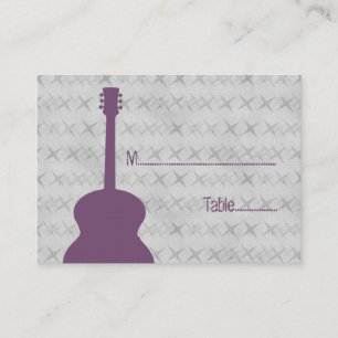 Cartão De Lugar Placa de Lugar de Grunge de Violão Roxo