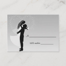 Cartão De Lugar Placa de Mesa de Casamento de Ombre Silver