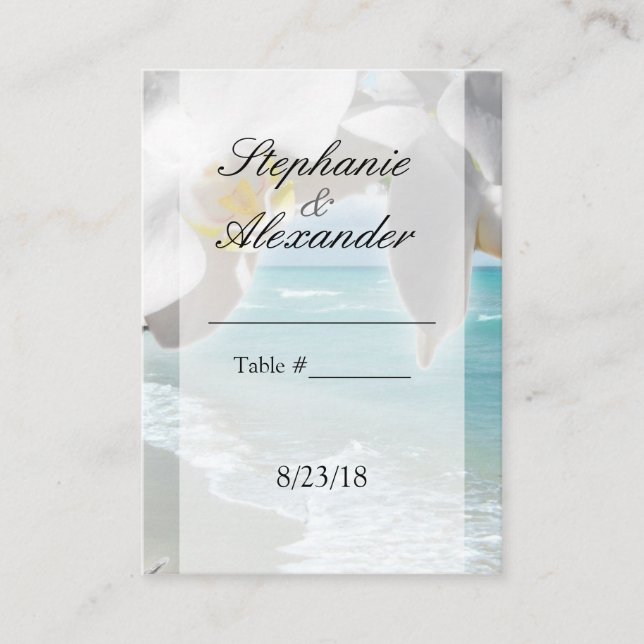 Cartão De Lugar Placa de Mesa do Aqua Beach Orchid (Frente)