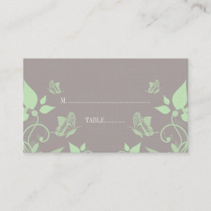Cartão De Lugar Placa Floral de Borboleta Verde