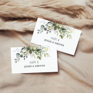 Cartão De Lugar Placa Greenery Flat Place