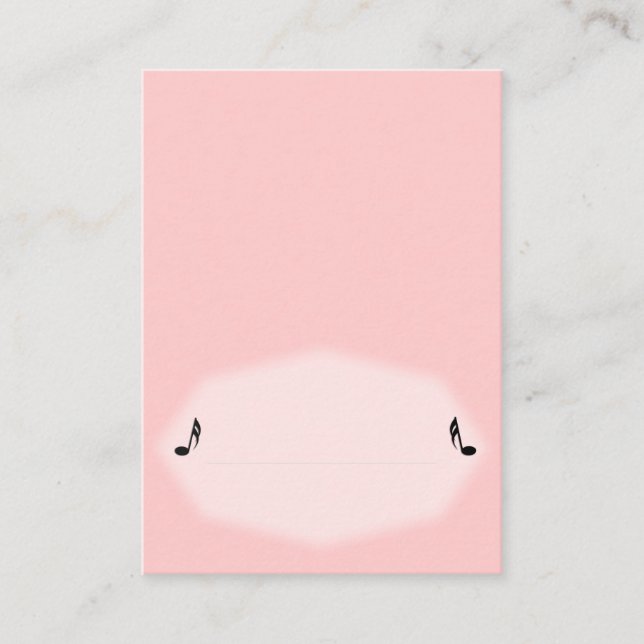 Cartão De Lugar Placa Pink Music Place (Frente)