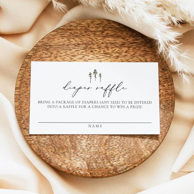 Cartão De Lugar Placa Raffle de Fralda de pinheiro moderno CLOVER (Criador carregado)