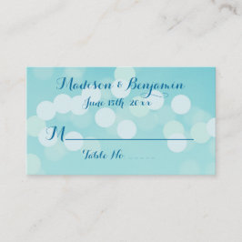 Cartão De Lugar Placas de Casamento Azul Aqua Moderno