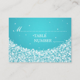 Cartão De Lugar Placas de Casamento - Azul-Sparkle Estrela