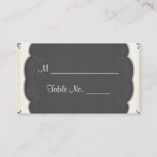 Cartão De Lugar Placas de Casamento de Casquilho Preto-Vintage