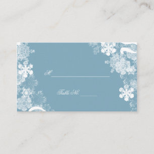Cartão De Lugar Placas de Casamento de Flocos de Neve Brancos de I